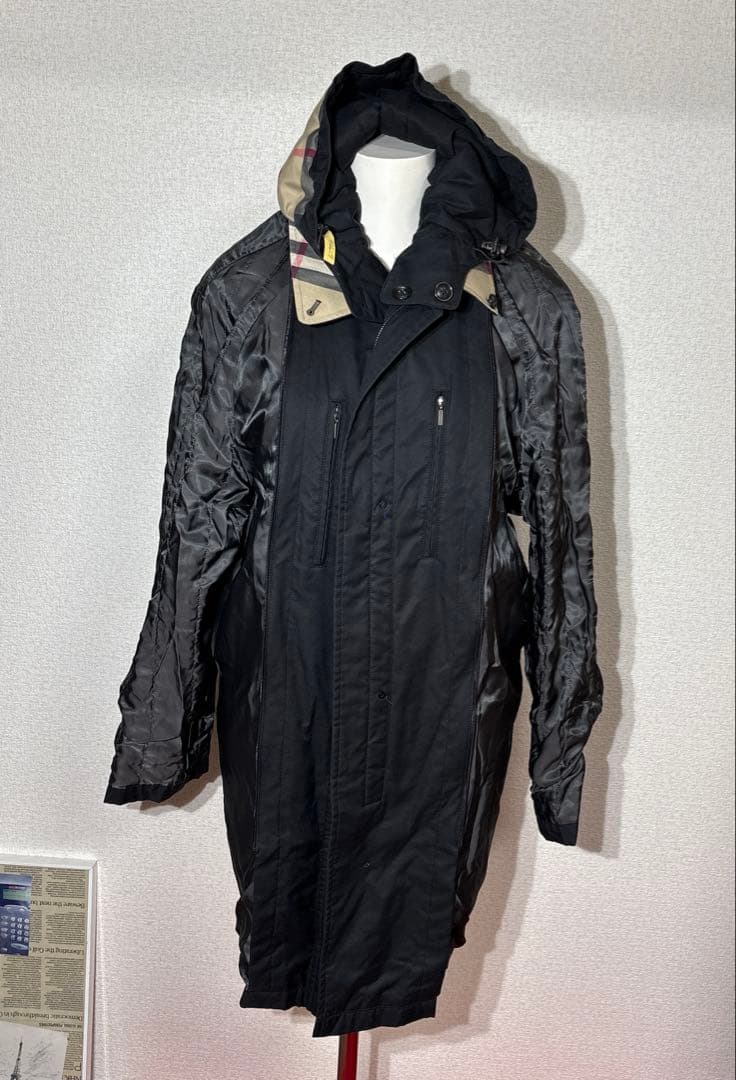 free　バーバリーロンドン　ダウンライナーフーデッドステンカラーコート