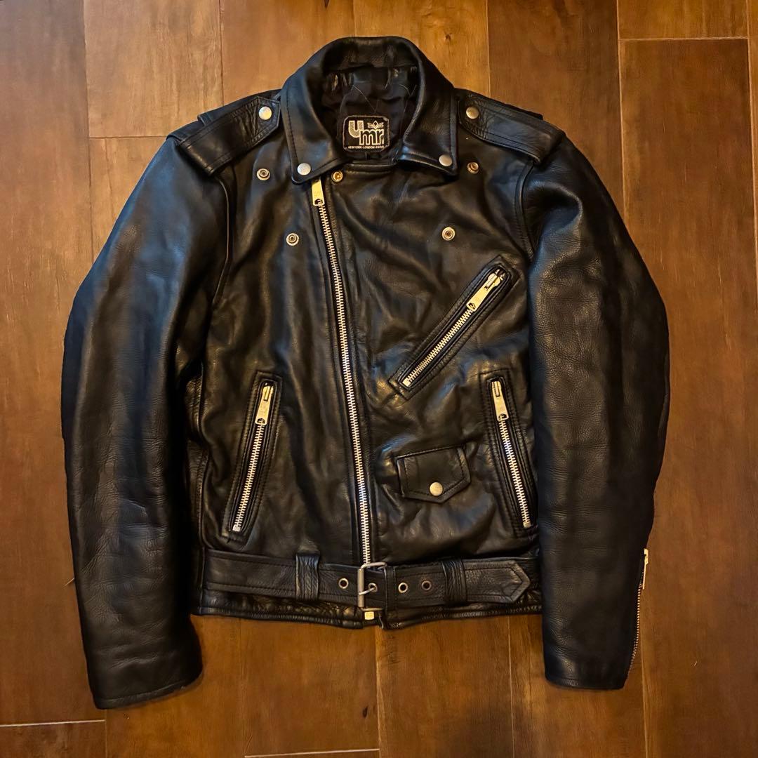 80s vintage umr レザーダブルライダースジャケット 古着