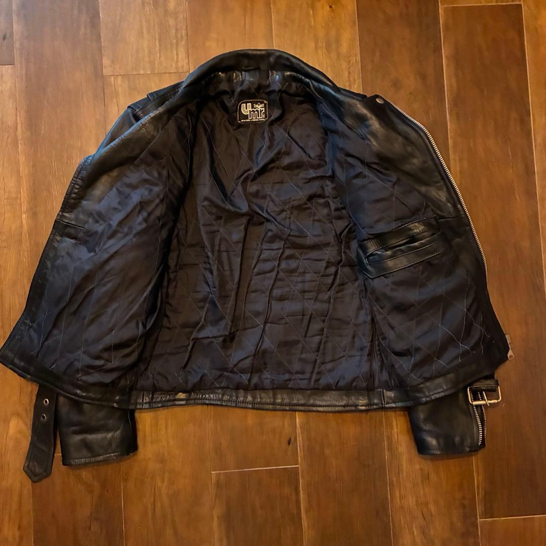 80s vintage umr レザーダブルライダースジャケット 古着