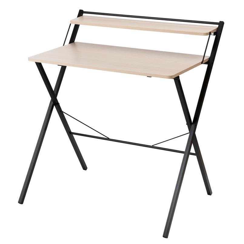 【新品・送料無料】80cm◎棚付折りたたみワークデスク テーブル