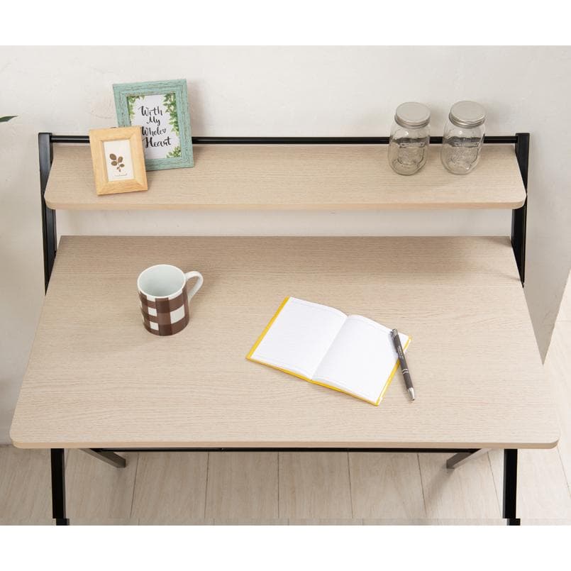 【新品・送料無料】80cm◎棚付折りたたみワークデスク テーブル