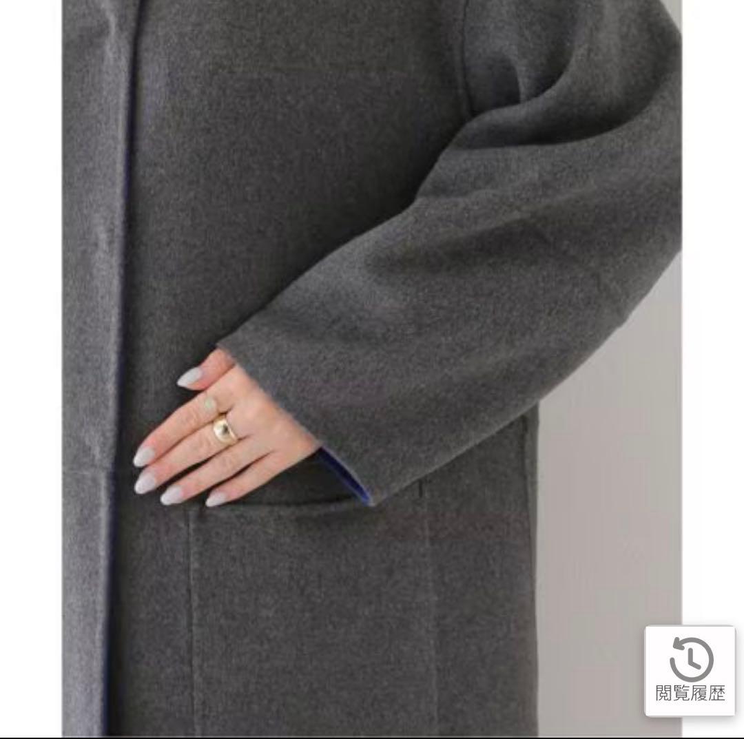 Simplicite S120ブレンドリバーシブルコート 毛混 グレー 未使用