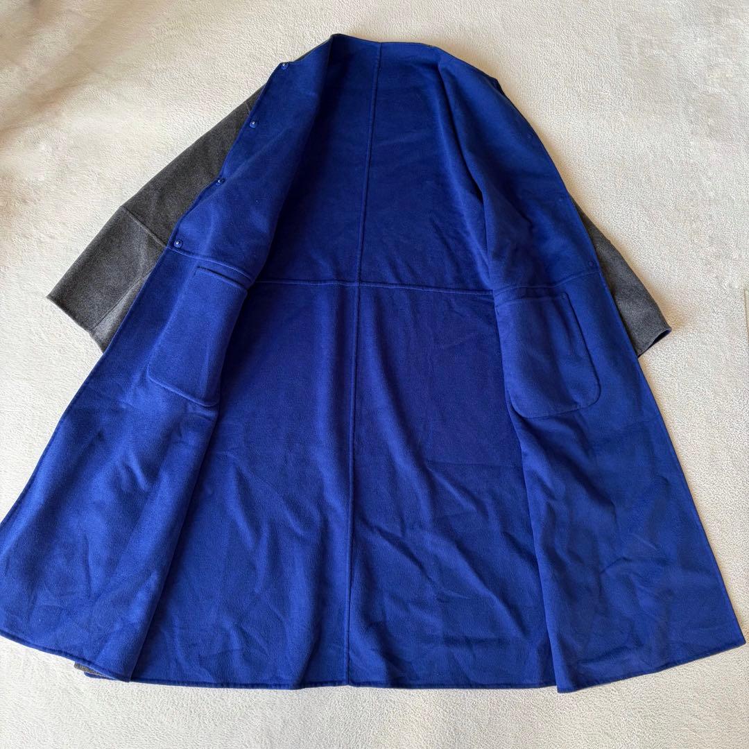 Simplicite S120ブレンドリバーシブルコート 毛混 グレー 未使用