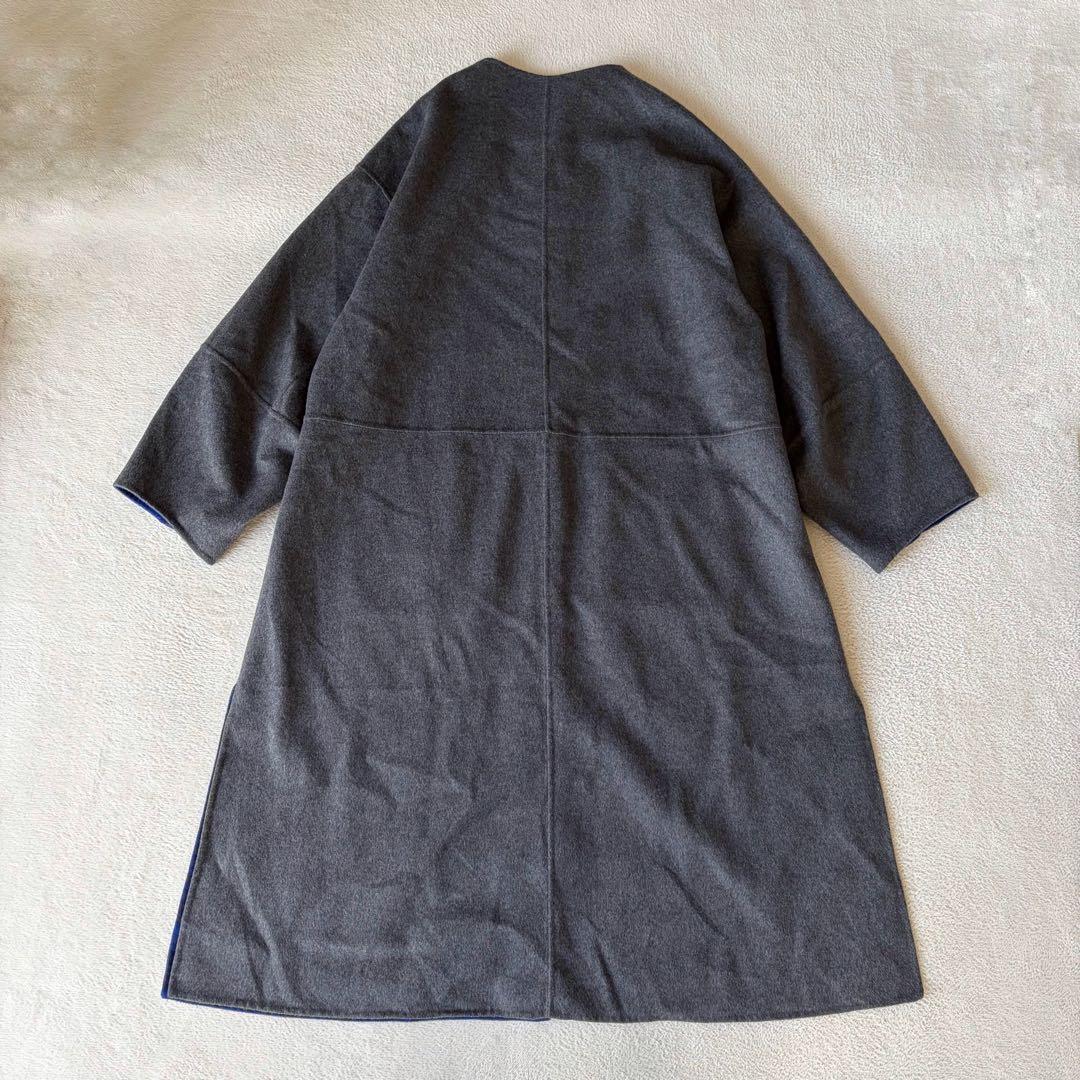 Simplicite S120ブレンドリバーシブルコート 毛混 グレー 未使用