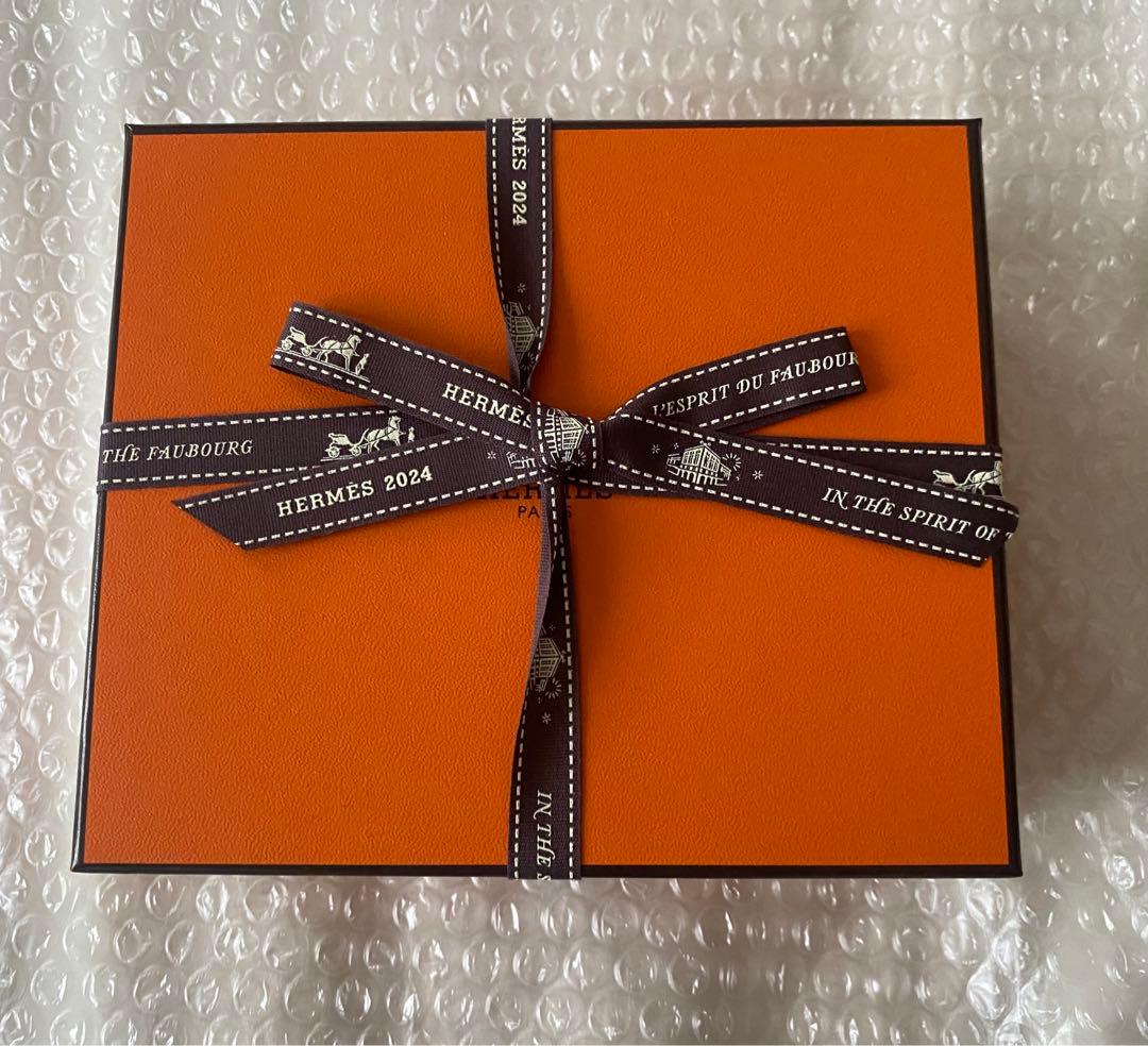 エルメス　シュシュ　クラウディア　黒　ノワール　レザー　ジグザグ　バンダナ　新品