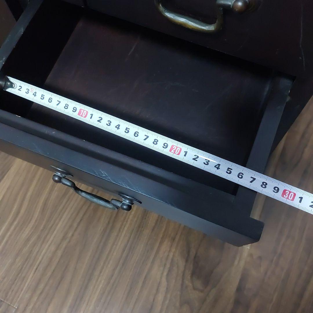 アンティーク木製引き出し箪笥 12個収納 ダークブラウン