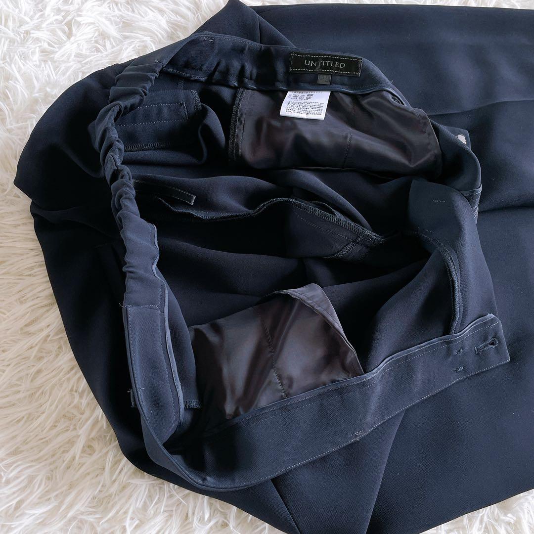 美品✨【アンタイトル】ジャケットパンツ スカートスーツ3点セットアップ 紺4