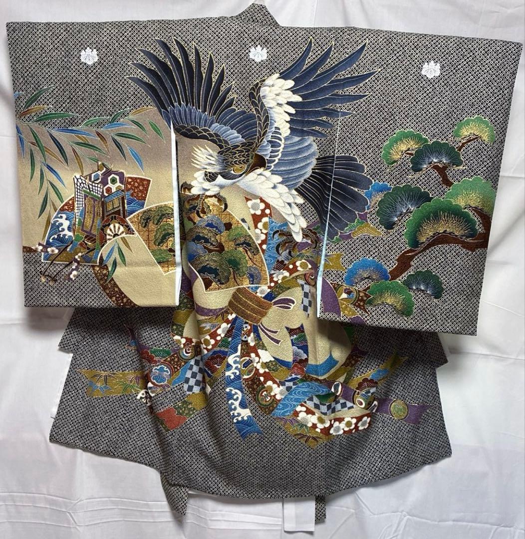 N*☆様 2-上　お宮参り 七五三　着物、長襦袢、小物　男の子　正絹 祝い着　6