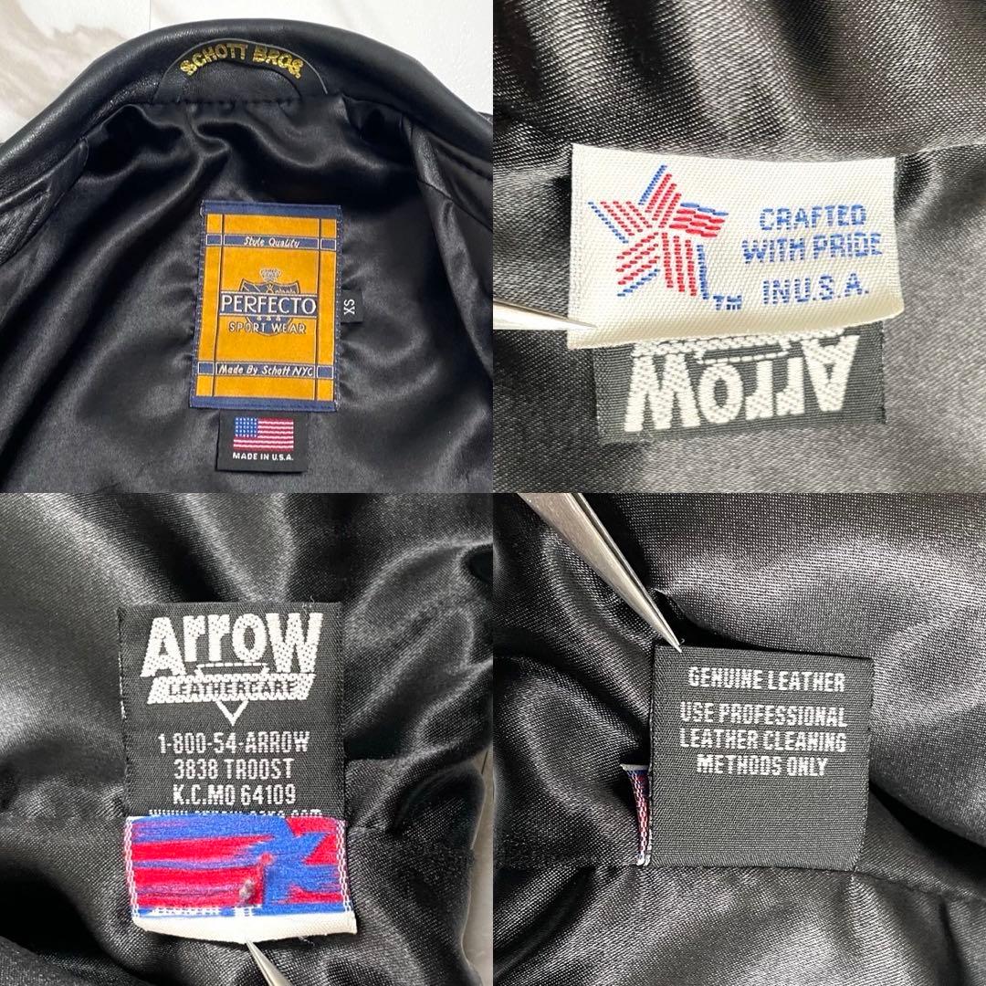 健康館即決さま　Schott ショット　レザージャケット　ダブル　ブラック