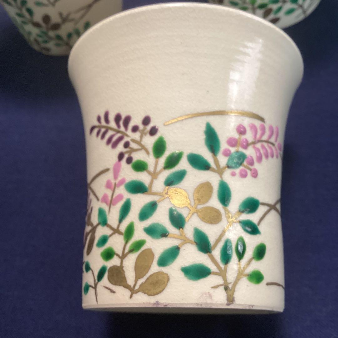 光　　京焼秋草筒向付10客　　新品未使用