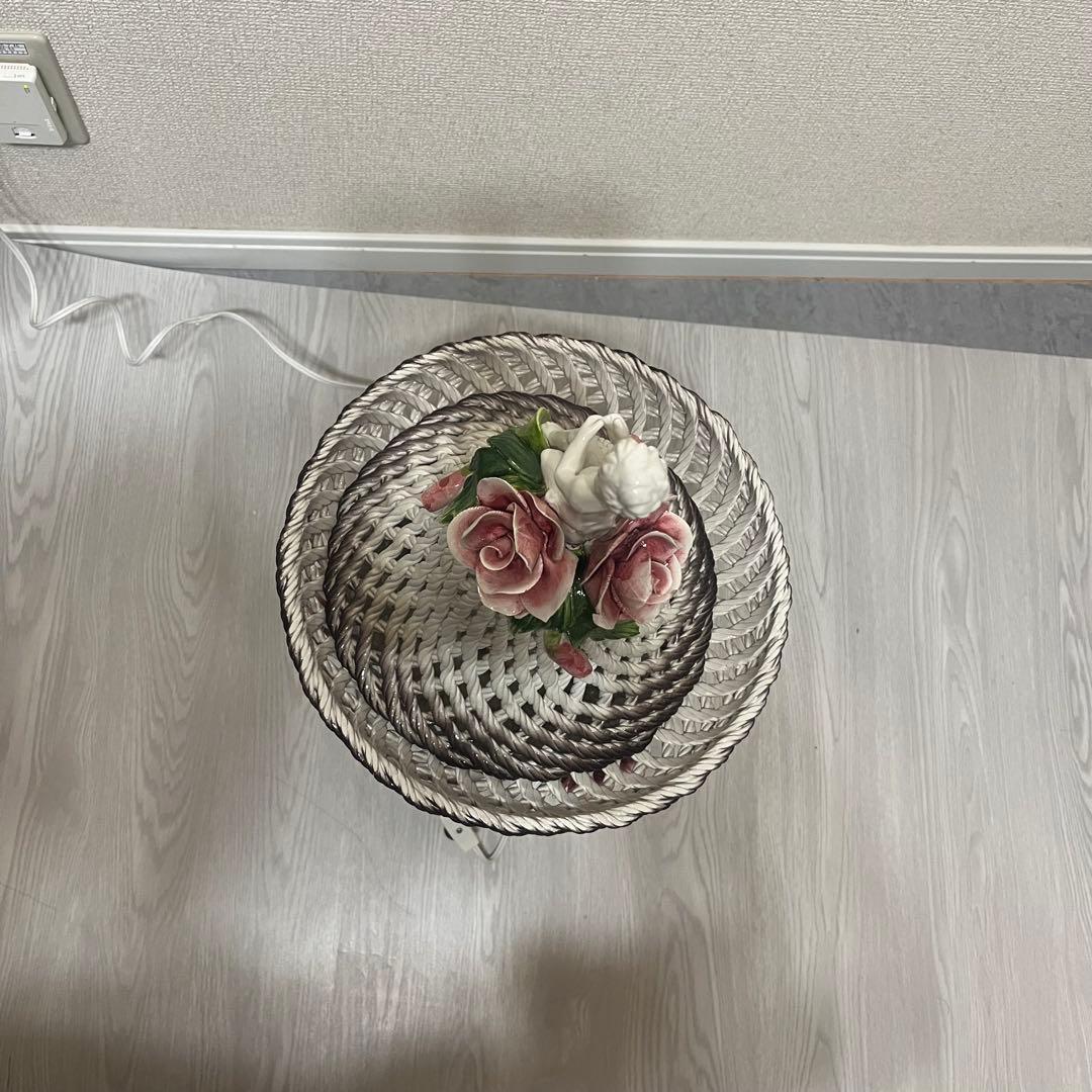 【希少】　アールヌーヴォー アンティークランプ　陶器 エンジェル 天使