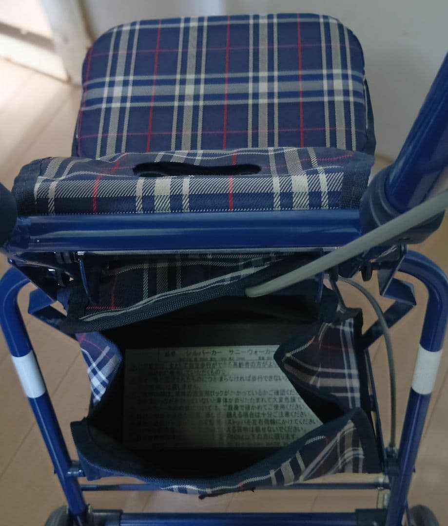 島製作所、【未使用品】シルバーカー AW-III ネイビー/チェック柄