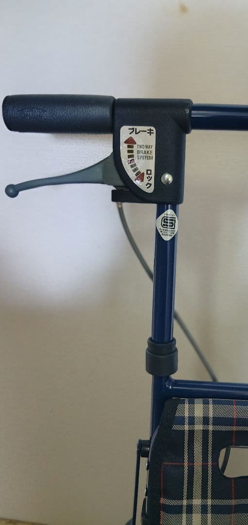 島製作所、【未使用品】シルバーカー AW-III ネイビー/チェック柄