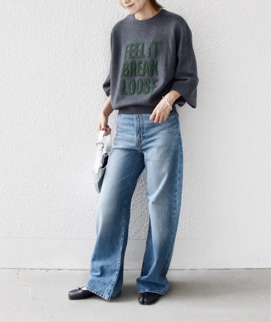 SHIPS 試着のみ　サガラ 刺繍 ロゴ ニット プルオーバー