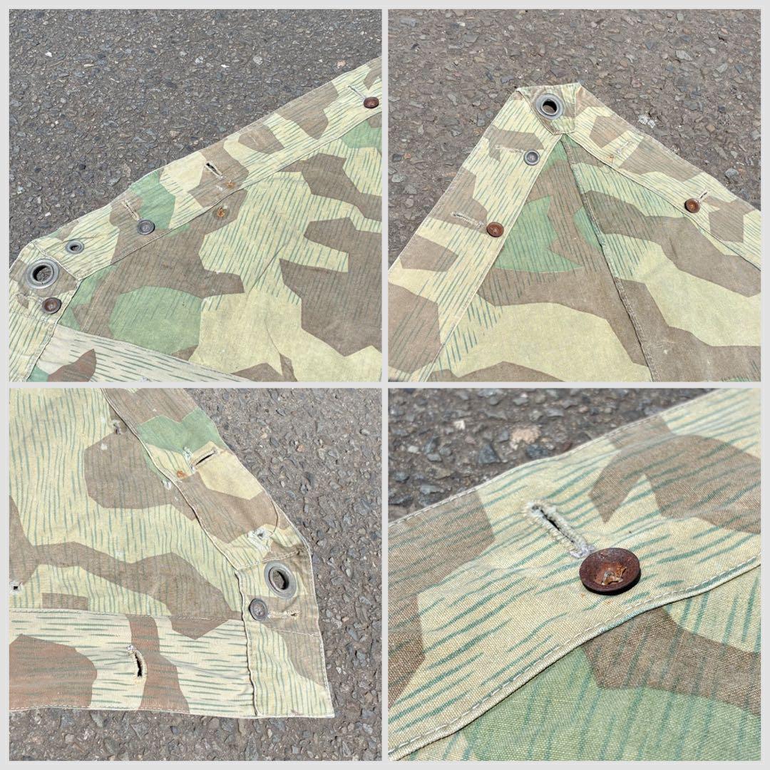 希少 40s WW2 ドイツ軍 スプリンターカモ 迷彩 テントシート ポンチョ