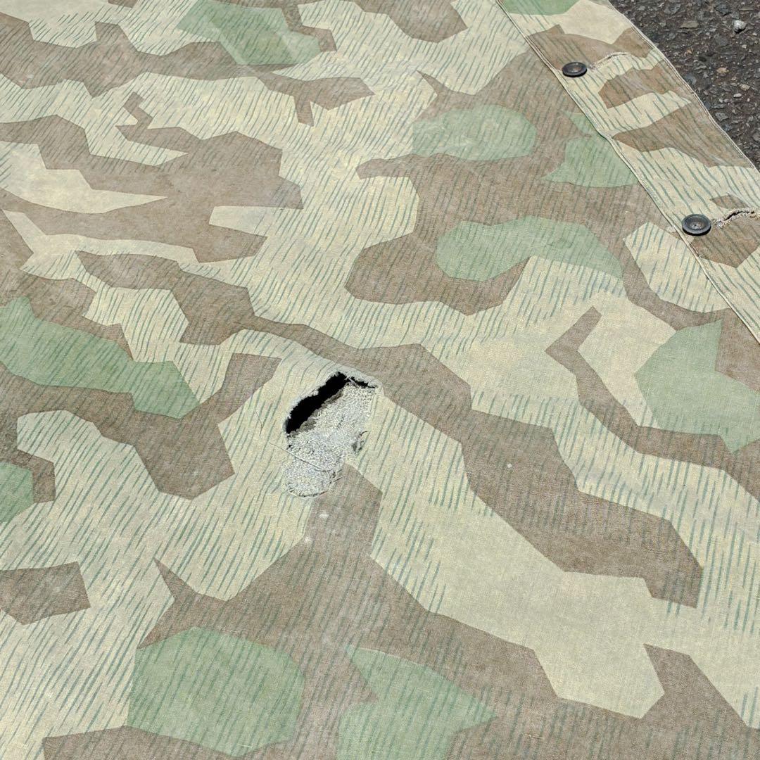 希少 40s WW2 ドイツ軍 スプリンターカモ 迷彩 テントシート ポンチョ