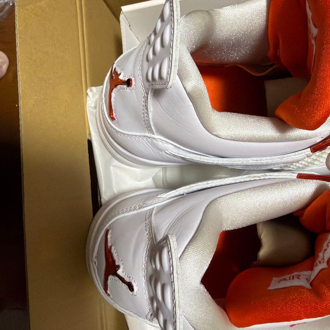 ナイキ NIKE エアジョーダン4 AJ4 ホワイト×オレンジ