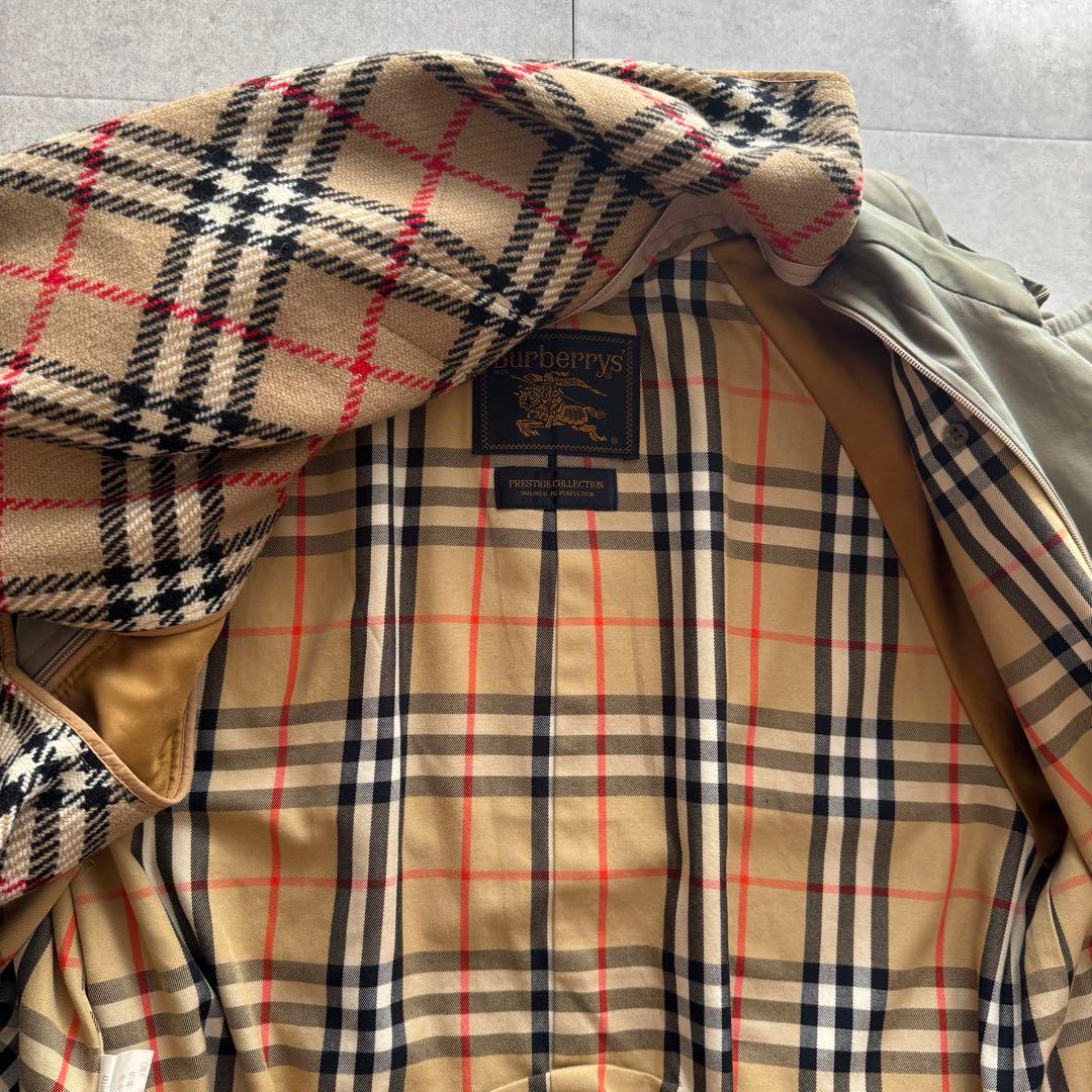 バーバリーズ　トレンチコート　ノバチェック　玉虫色　カーキ　ダブル　ベルト