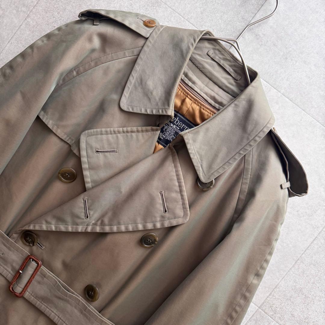 バーバリーズ　トレンチコート　ノバチェック　玉虫色　カーキ　ダブル　ベルト