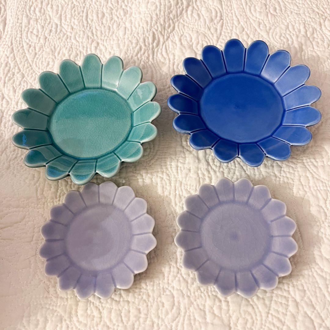 ⑥加藤智裕 輪花皿 12枚セット プレート 中皿 小皿 作家 陶磁器