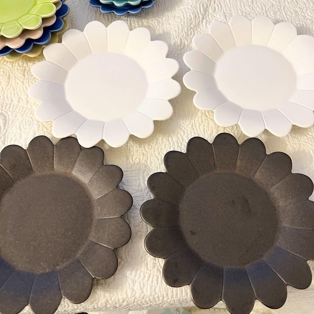 ⑥加藤智裕 輪花皿 12枚セット プレート 中皿 小皿 作家 陶磁器