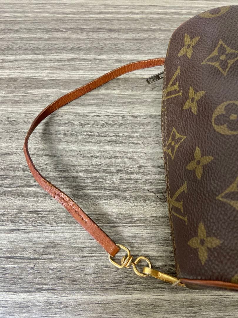 ルイヴィトン　パピヨン　ミニポーチ　モノグラム　ヌメ革