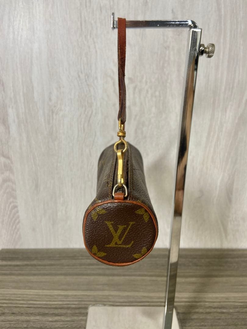 ルイヴィトン　パピヨン　ミニポーチ　モノグラム　ヌメ革