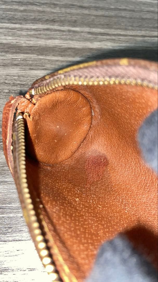 ルイヴィトン　パピヨン　ミニポーチ　モノグラム　ヌメ革