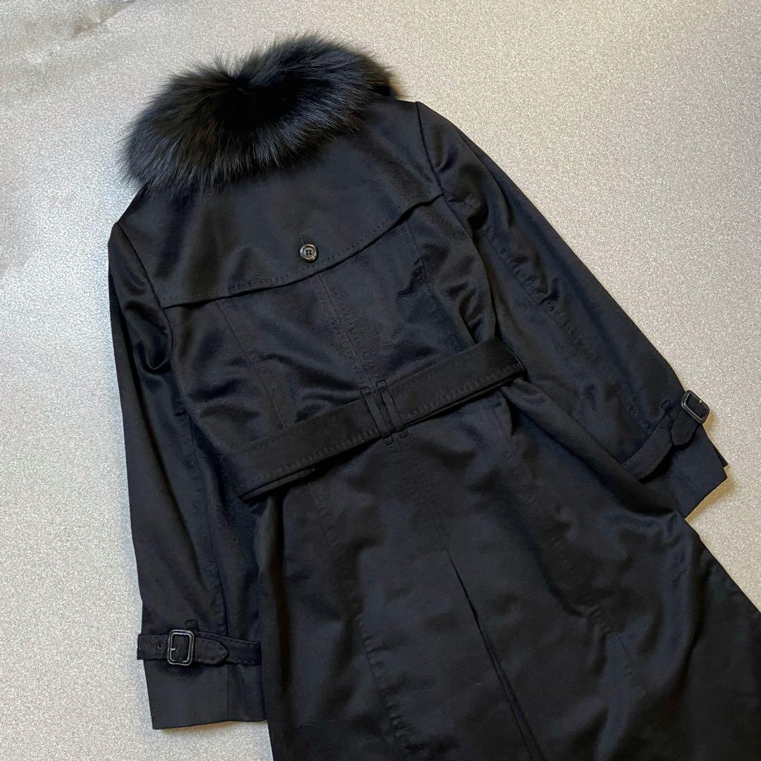 【希少✨カシミヤ混】バーバリーロンドン ファー付きウールトレンチコート