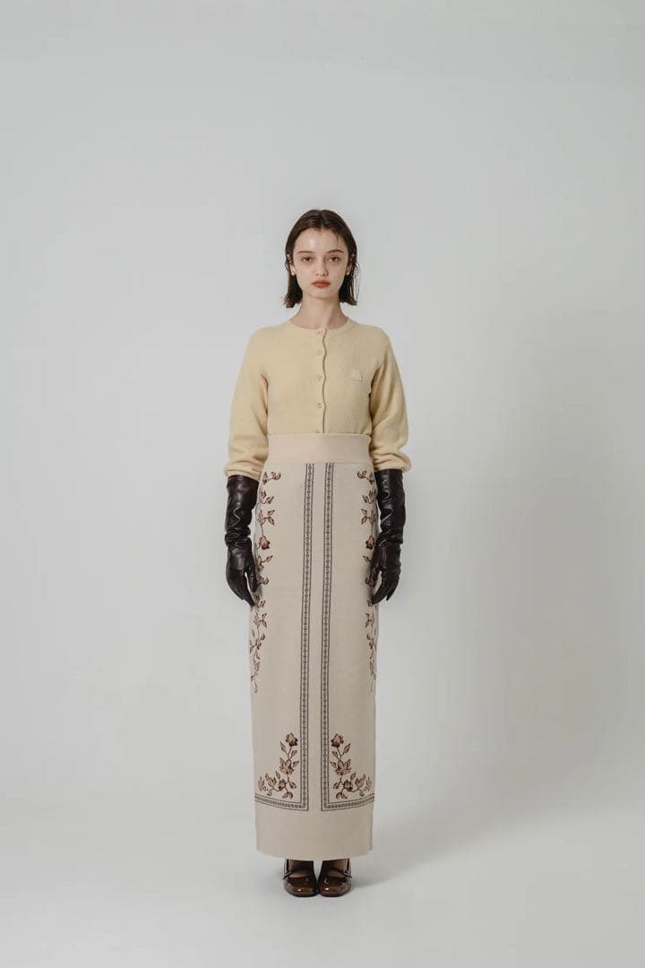 スカート eaphi scarf motif knit skirt