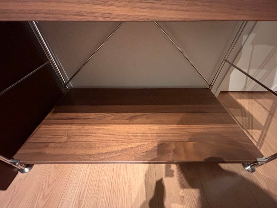 無印 ステンレスユニットシェルフ ウォールナット 小 ワイド