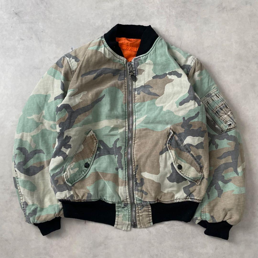 80s 鬼フェード　Ma-1 カモ柄　迷彩