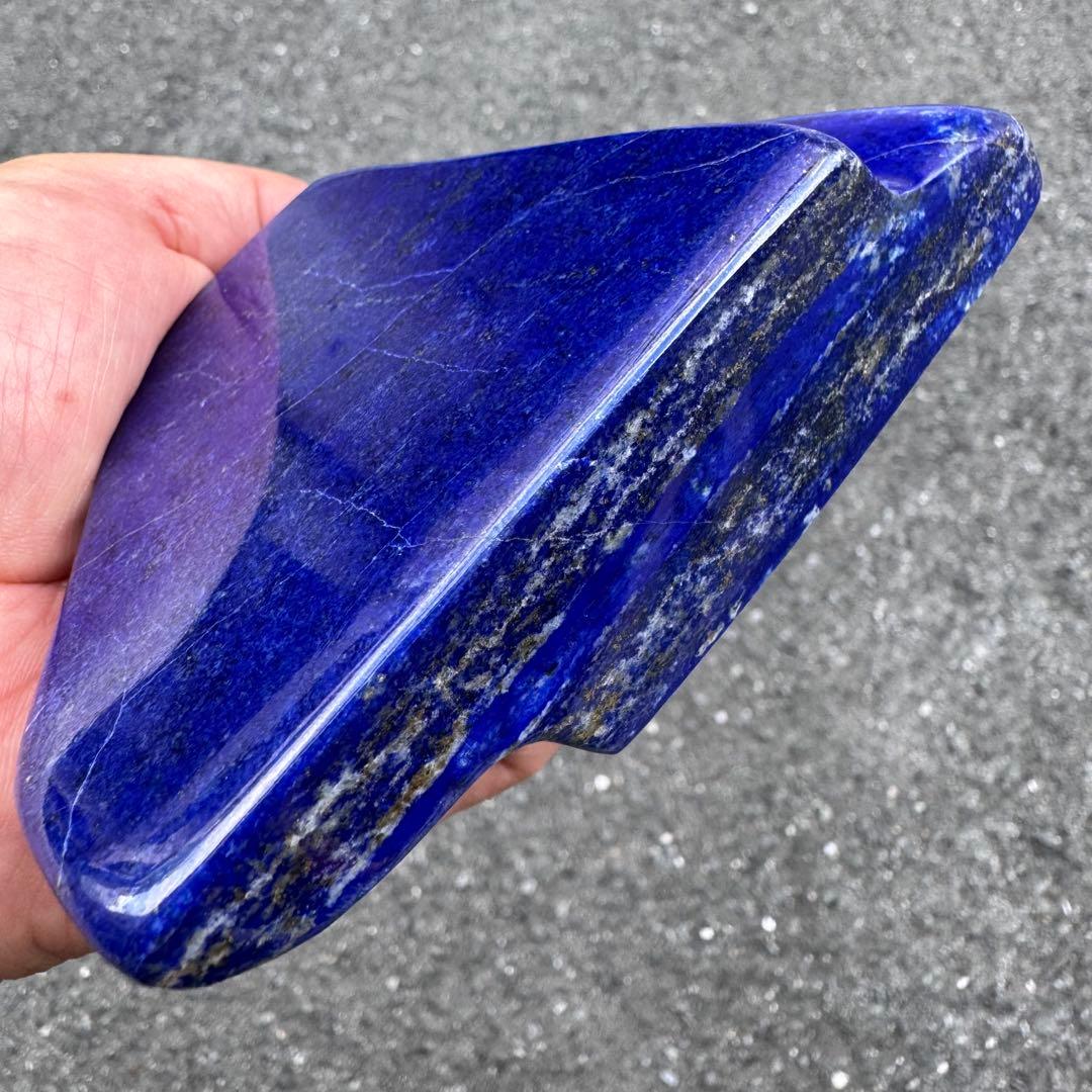 ☆ラピスラズリ☆5A☆引寄せ☆約489 g☆アフガニスタン産☆天然無着色☆磨き石