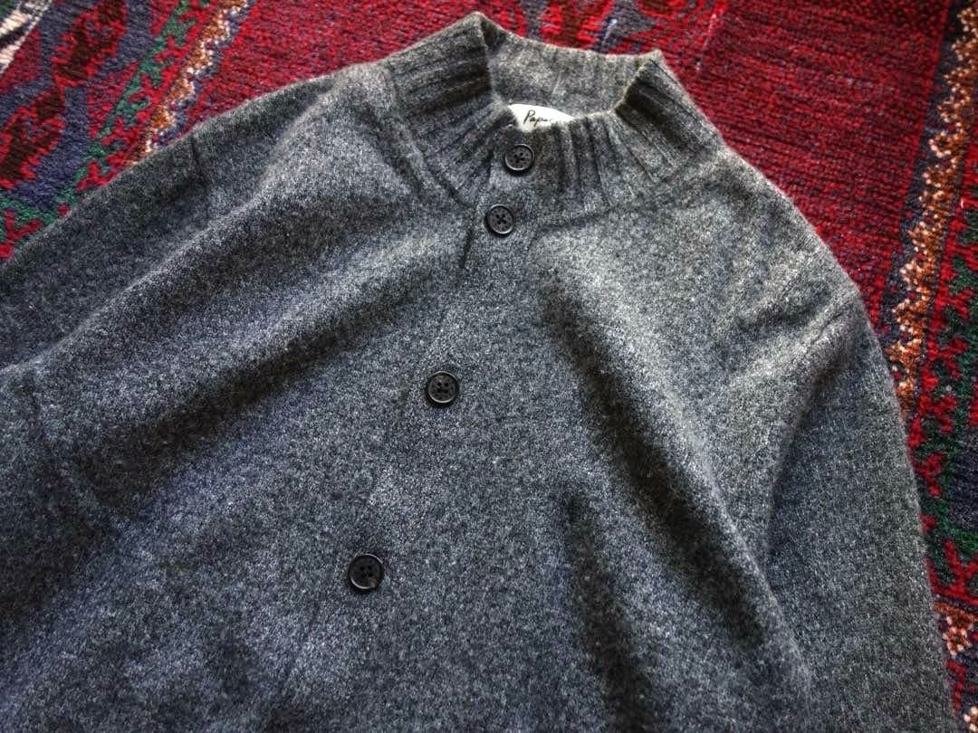 Papas ドライバーズニット カーディガン M パパス グレー