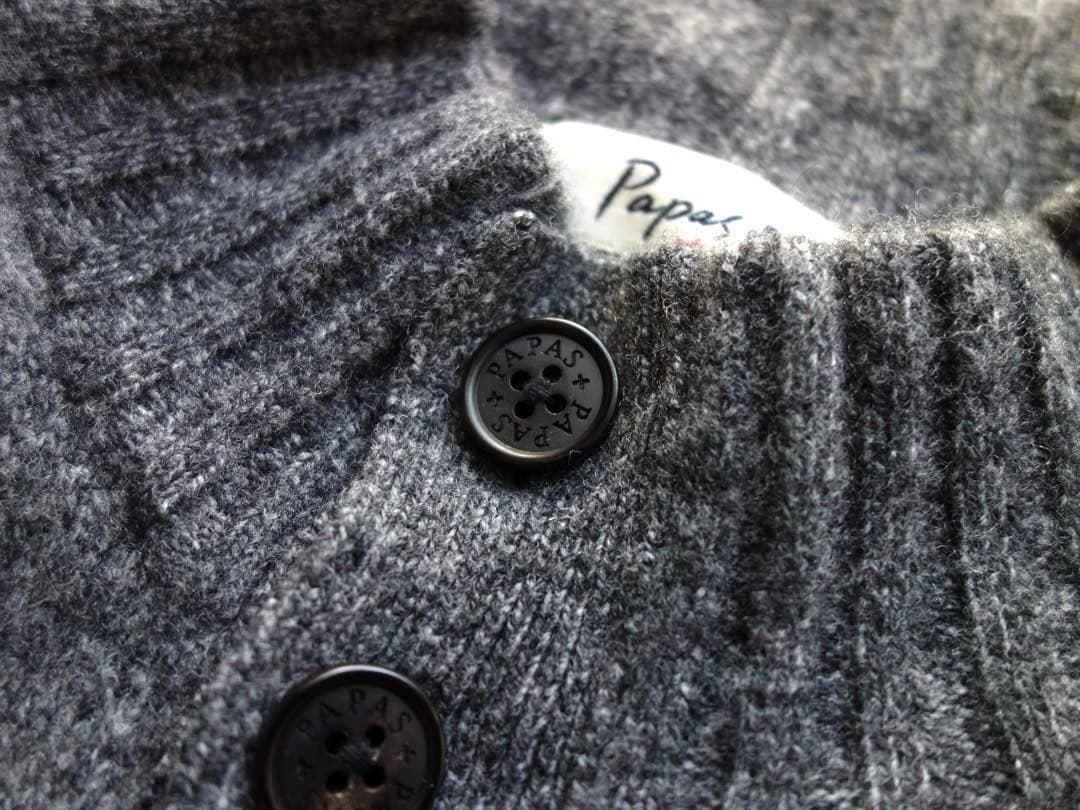 Papas ドライバーズニット カーディガン M パパス グレー