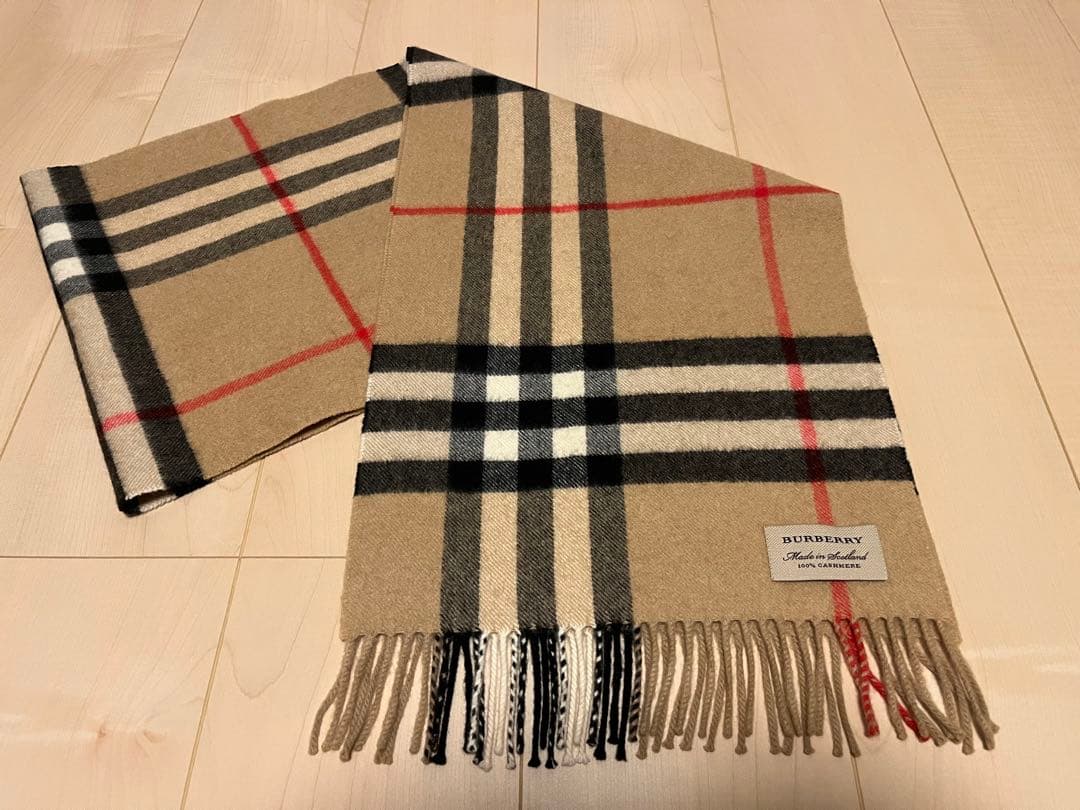 BURBERRY　バーバリー　マフラー　カシミア100%　キャメル
