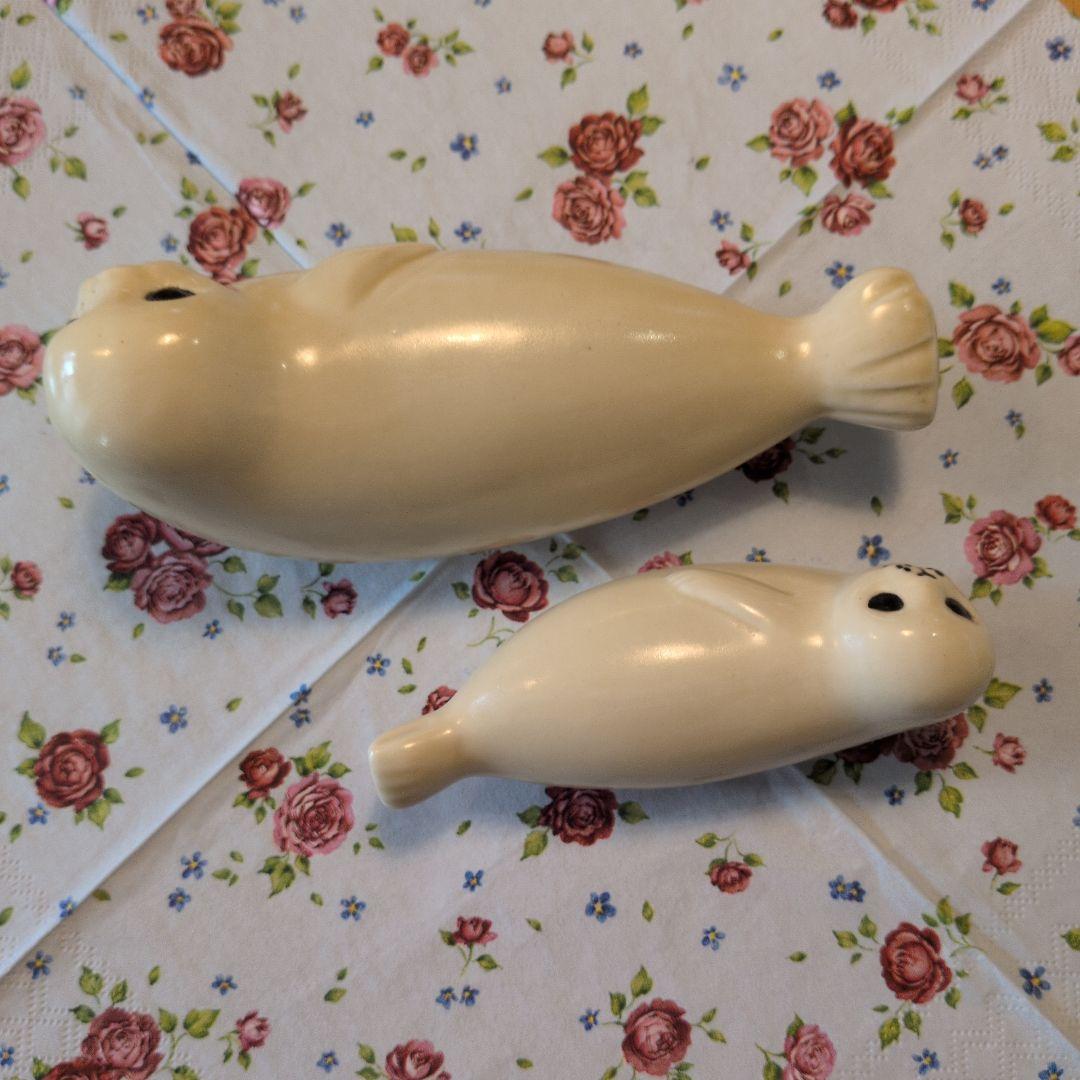 リサラーソン　アザラシの親子 ミディアム　ミニ　2点セット