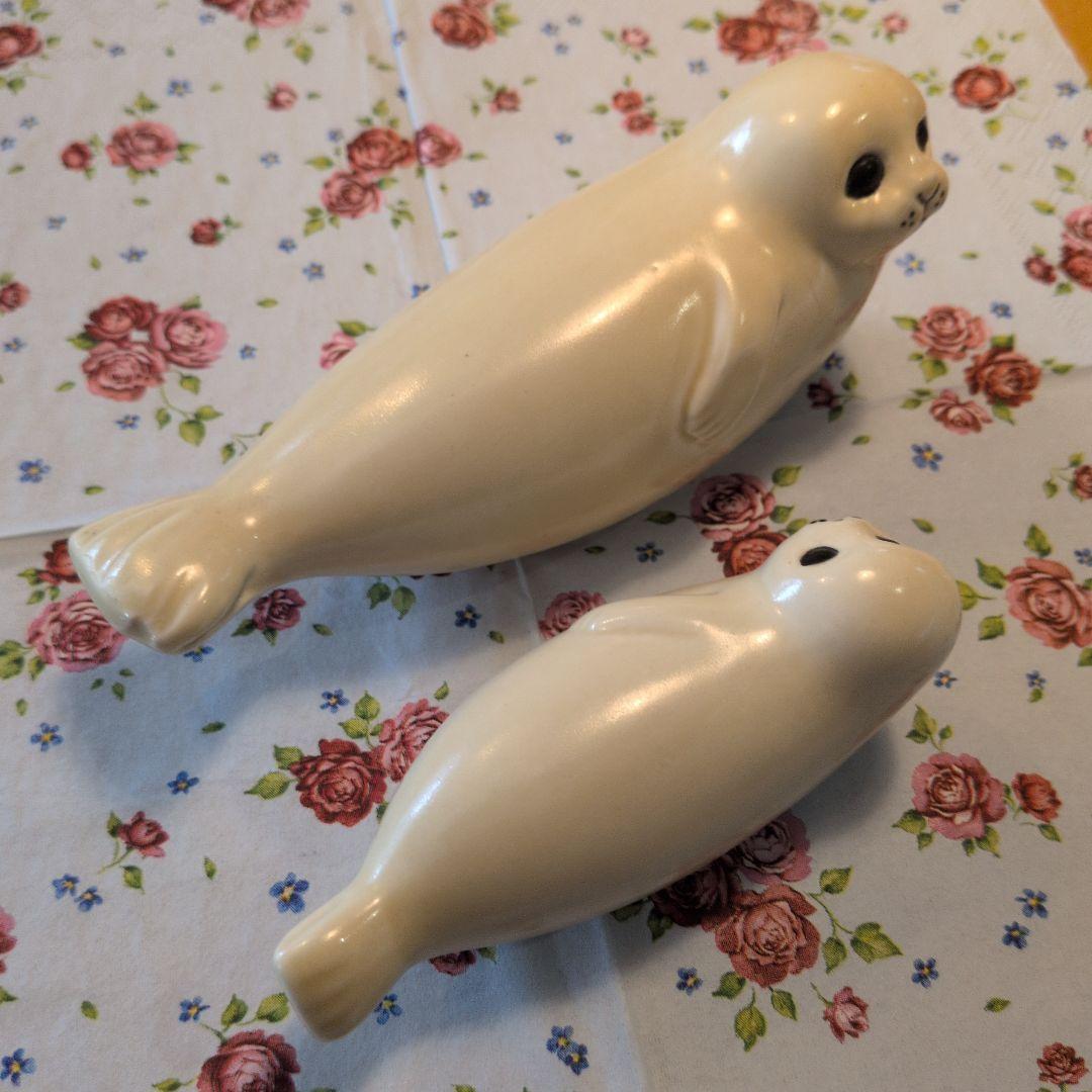 リサラーソン　アザラシの親子 ミディアム　ミニ　2点セット