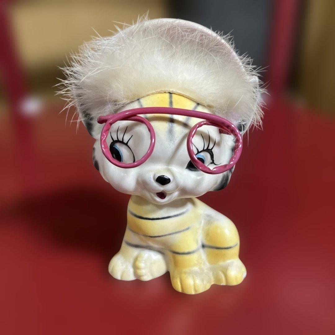 猫 ネコ 陶器 昭和レトロ 置物