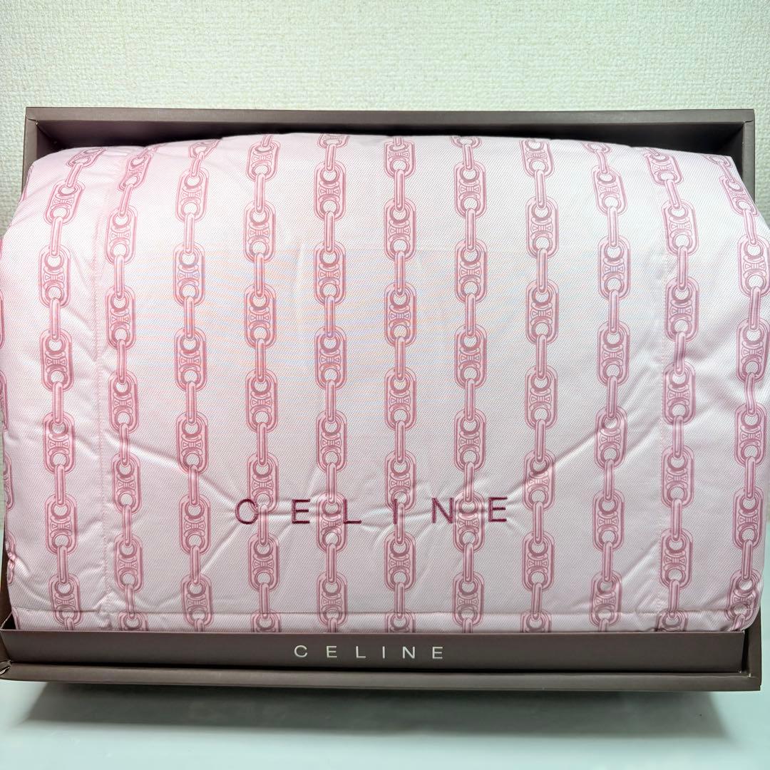 CELINE セリーヌ　羽毛肌掛けふとんウォッシャブル　マカダムチェーンロゴ