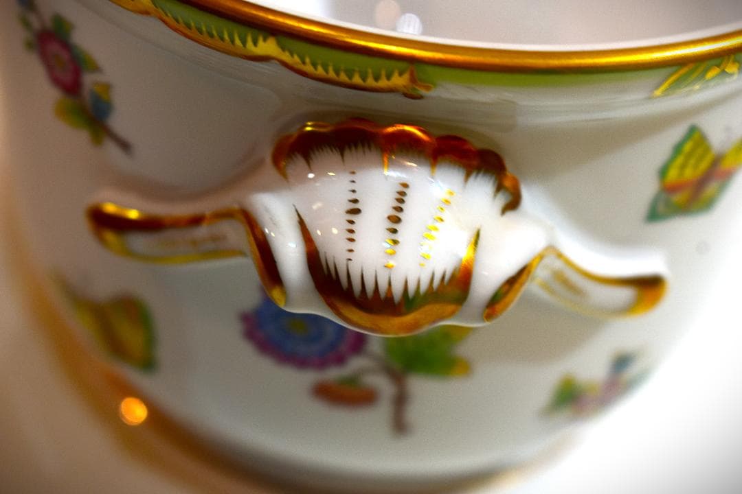 Herend ヘレンド ヴィクトリアブーケ 飾り鉢 未使用