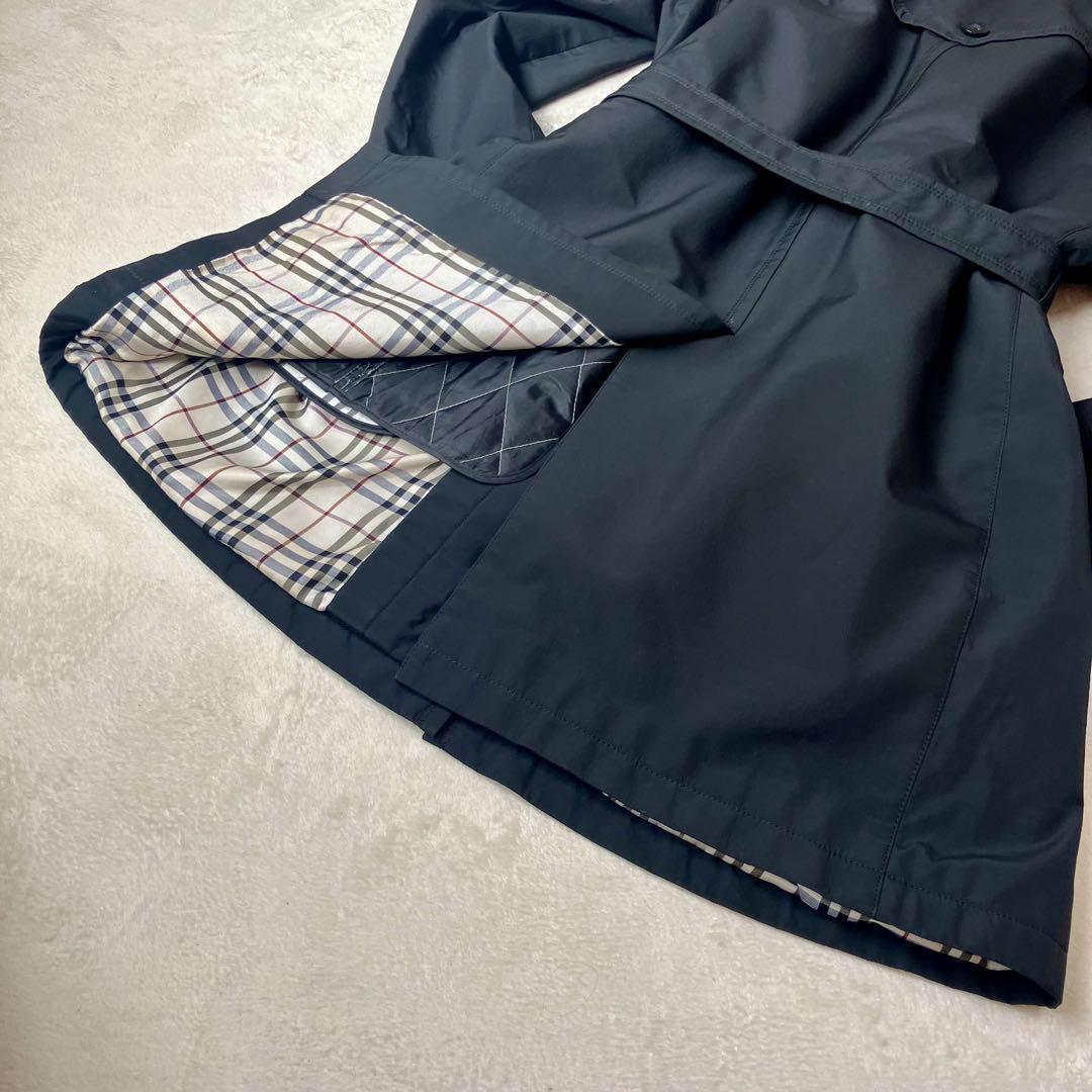 バーバリーブラックレーベル　トレンチコート　ライナー付　ノバチェック　ベルト　黒