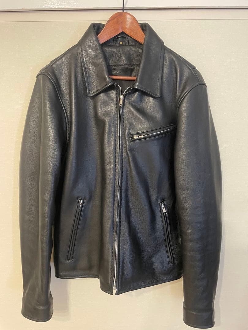 値下げ中！！【牛革】レザーシングルライダースジャケット 黒