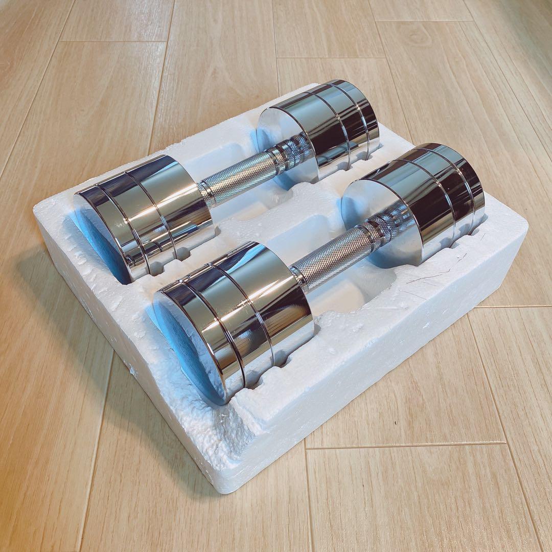 STEADY 可変式ダンベル 10kg 2個セット【クロームメッキ簡単重量調整】