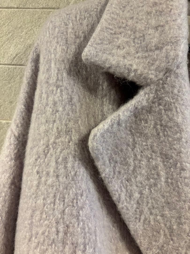 ☆美品☆Stolaビッグ衿シャギーピーコート【40】ラベンダー