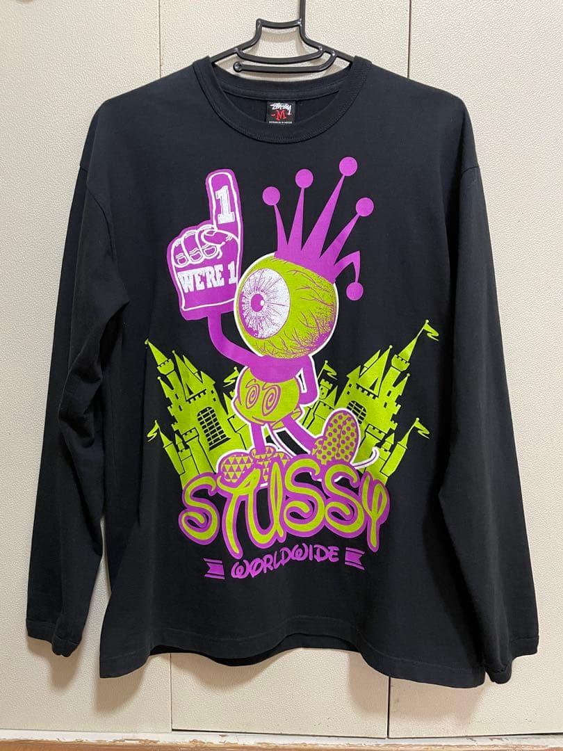 STUSSY ディズニー ロンT ブラック