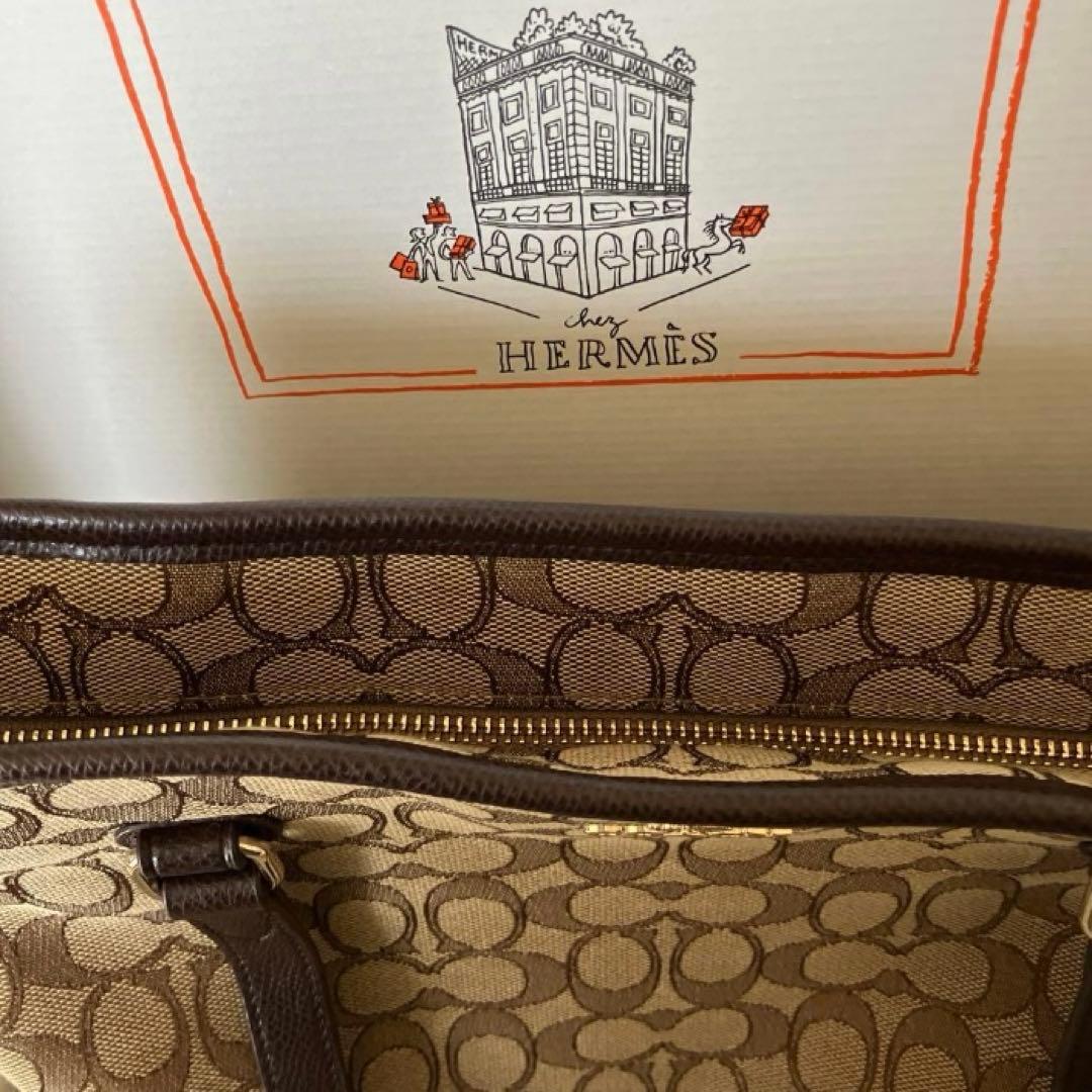 美品　COACH シグネチャー柄　キャンバストートバッグ ショルダーバッグ