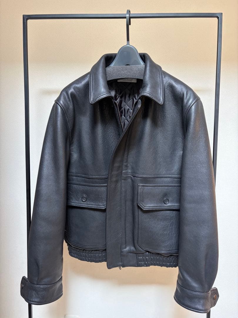 JOURNAL STANDARD ラム ダッド ヴィンテージ レザージャケット黒