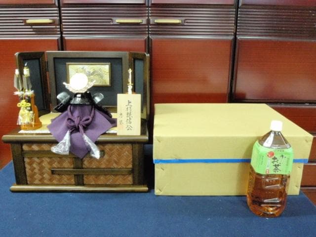 2千円値下！大越忠保作◆展示新品特価♪◆50巾 上杉謙信 収納兜飾り 五月人形◆