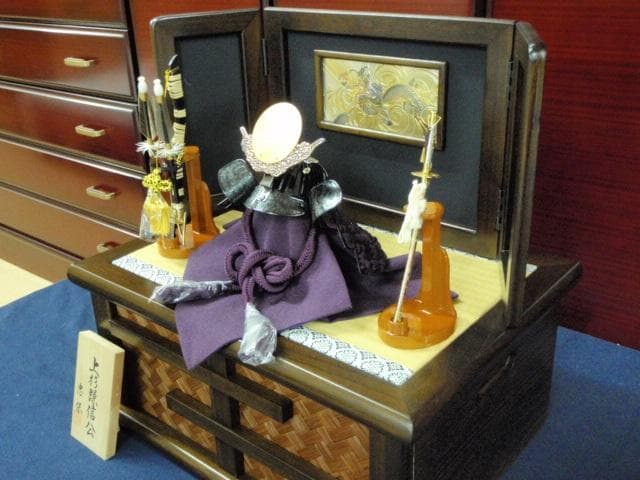 2千円値下！大越忠保作◆展示新品特価♪◆50巾 上杉謙信 収納兜飾り 五月人形◆